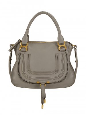 Двойная кожаная сумка-портфель Marcie среднего размера , серый Chloé