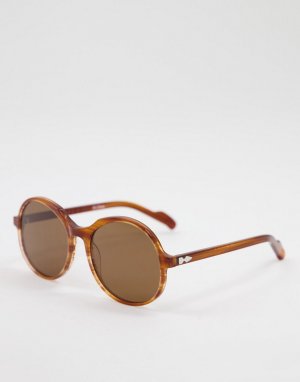 Женские солнцезащитные очки oversized в круглой оправе с черепаховым дизайном и коричневыми линзами Cut Twenty Seven-Коричневый цвет Spitfire