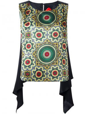 Блузка с драпировкой и орнаментом Ultràchic. Цвет: чёрный