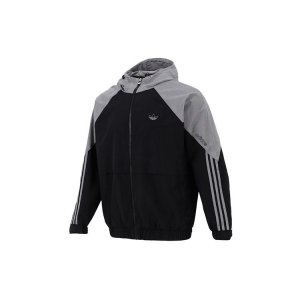 Originals Trefoil Color-Block Shoulder-Weave Hooded Jacket Men Outerwear Black HC0328 Adidas