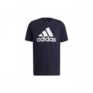 Logo Print Sport Round Neck Short Sleeve T-Shirt Men Tops Legendary-Ink-Blue GK9122 Adidas