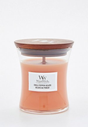 Свеча ароматическая Woodwick маленькая Джелато с перцем чили 85 г. Цвет: коралловый