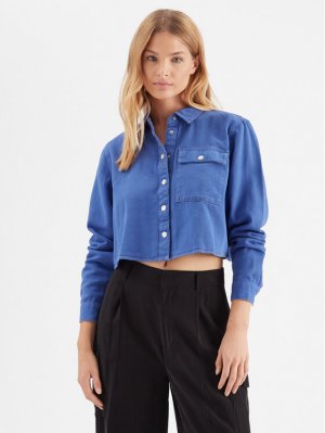 Укороченная джинсовая рубашка , синий Noisy May