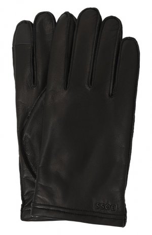Кожаные перчатки BOSS. Цвет: чёрный
