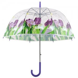Зонт женский полуавтомат Фиолетовый букет, диаметр 80см Мультидом. Цвет: фиолетовый
