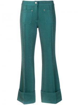 Укороченные брюки с люрексом Marco De Vincenzo. Цвет: зеленый