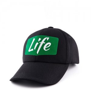 Женская бейсболка кепка LIFE. Черная. GRAFSI. Цвет: черный/белый/зеленый