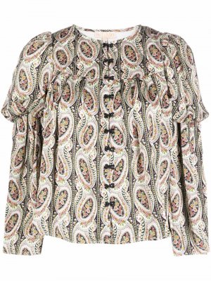 Блузка с принтом пейсли byTiMo. Цвет: бежевый