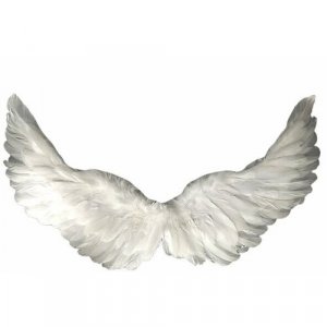 Крылья ангела белые перьевые карнавальные большие 60х35см, на Хэллоуин и Новый год Happy Pirate. Цвет: белый