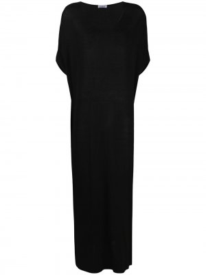 Платье с круглым вырезом и короткими рукавами P.A.R.O.S.H.. Цвет: черный