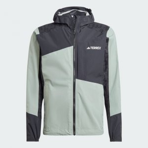 Куртка-дождевик Terrex Multi 2l, серебристо-зеленый/черный Adidas