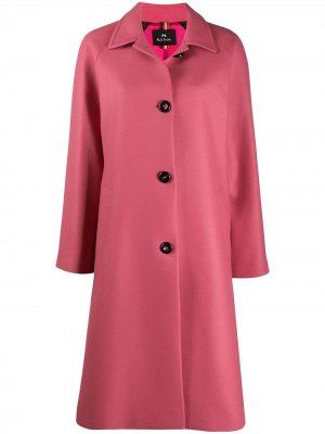 Однобортное пальто PS Paul Smith. Цвет: розовый