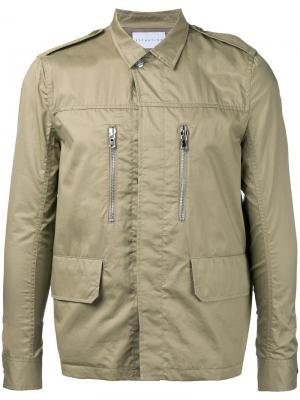 Куртка с карманами на молнии Estnation. Цвет: зелёный