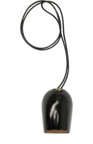 Кожаный чехол для ключей на шнурке Christophe Lemaire. Цвет: черный