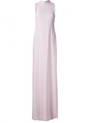 Длинное платье с открытой спиной Brandon Maxwell. Цвет: розовый и фиолетовый