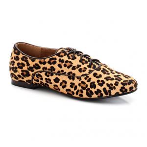 Ботинки-дерби из кожи LAURA CLEMENT. Цвет: леопард