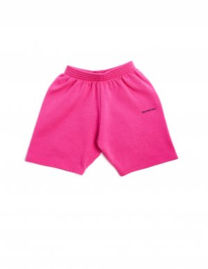 Розовые хлопковые шорты Balenciaga Kids