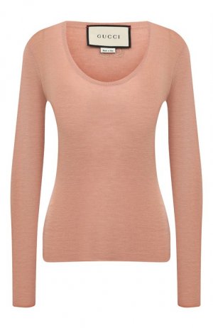 Пуловер из кашемира и шелка Gucci. Цвет: розовый