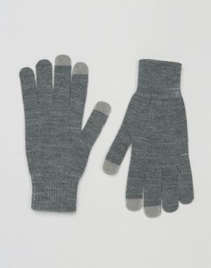Перчатки для сенсорных гаджетов ASOS. Цвет: серый
