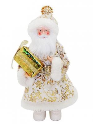 Кукла Дед Мороз 20 см под елку, золото Новогодняя сказка. Цвет: золотистый, белый