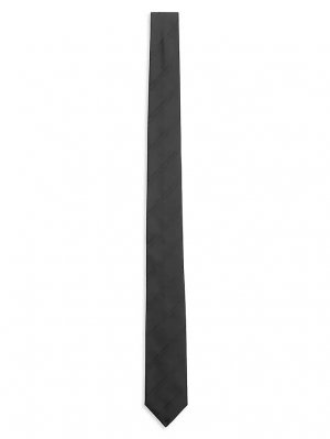 Полосатый галстук Cassandre из шелкового жаккарда , черный Saint Laurent