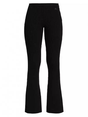 Расклешенные брюки ребристой вязки Re-Edition , черный Courreges