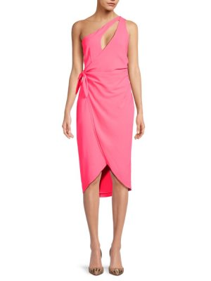 Платье Conetta на одно плечо с запахом , розовый Amanda Uprichard