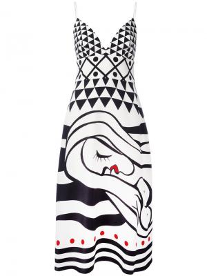 Платье с абстрактным принтом La Mania. Цвет: чёрный