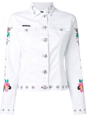 Джинсовая куртка Calla Philipp Plein. Цвет: белый