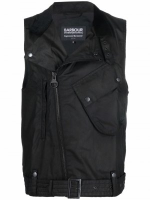 Куртка с накладными карманами и поясом Barbour. Цвет: черный