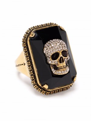 Кольцо с декором Skull Alexander McQueen. Цвет: золотистый