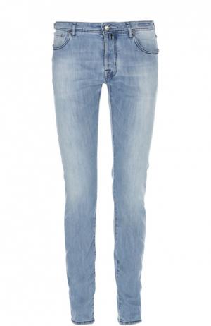 Зауженные джинсы с потертостями Jacob Cohen. Цвет: голубой