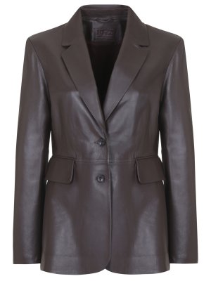 Пиджак кожаный DESA. Цвет: коричневый