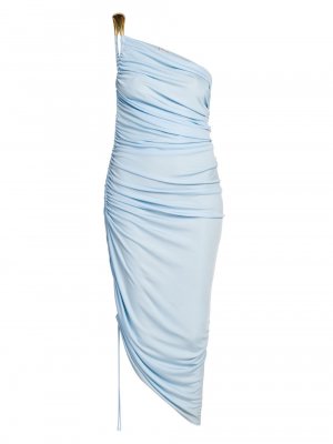 Платье-миди на одно плечо с рюшами Bottega Veneta