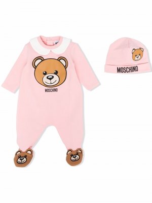 Пижама с принтом Toy Bear Moschino Kids. Цвет: розовый