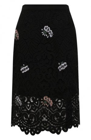 Кружевная мини-юбка с цветочной вышивкой Markus Lupfer. Цвет: чёрный