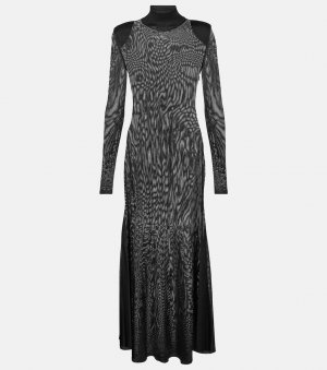 Платье макси из джерси с высоким воротником , черный Tom Ford
