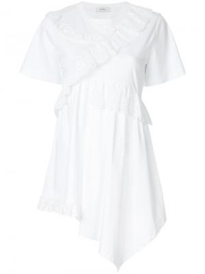 Панельная блузка с оборками Goen.J. Цвет: белый