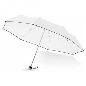 Зонт , механика, купол 95 см., 8 спиц, чехол в комплекте, белый, черный Balmain. Цвет: белый
