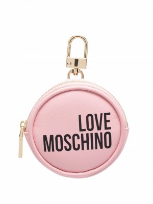 Круглый кошелек с логотипом Love Moschino. Цвет: розовый