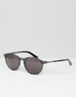 Черные солнцезащитные очки в круглой оправе Sun Calvin Klein. Цвет: черный