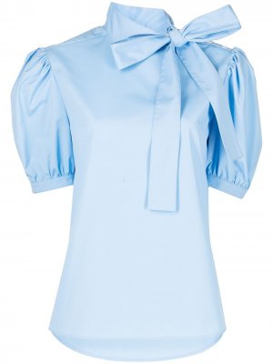 Блузка с объемными рукавами и бантом Jason Wu. Цвет: синий