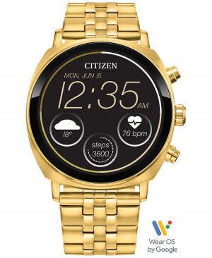 Унисекс Смарт-часы CZ Smart Wear OS с золотистым браслетом из нержавеющей стали, 41 мм , золотой Citizen