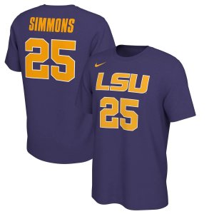 Мужская фиолетовая футболка из баскетбольного джерси для выпускников LSU Tigers Ben Simmons в стиле ретро Nike
