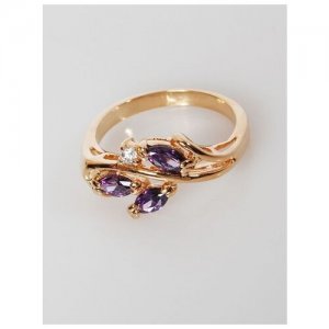 Кольцо помолвочное , циркон, аметист, размер 20, фиолетовый Lotus Jewelry. Цвет: фиолетовый
