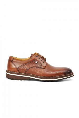 Светло-коричневые мужские классические туфли из натуральной кожи 8071 Fosco