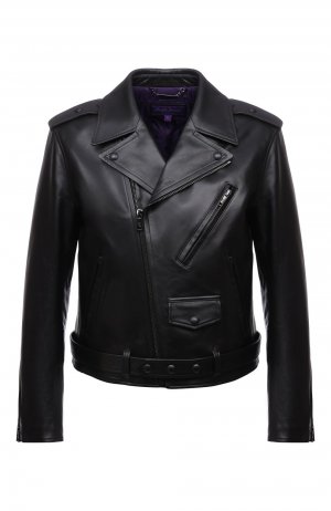 Кожаная куртка Ralph Lauren. Цвет: чёрный