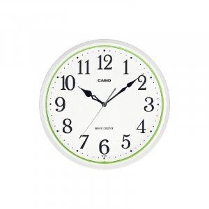 Настенные часы CASIO зеленые IQ-481J-7JF [с функцией автоматического радиоприема]