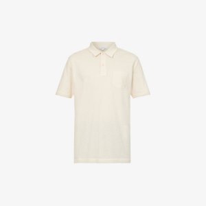 Рубашка-поло Riviera классического кроя из хлопкового джерси , цвет undyed Sunspel