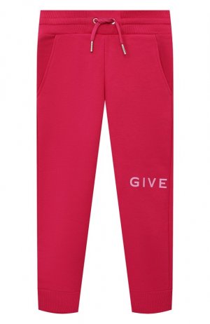 Хлопковые джоггеры Givenchy. Цвет: розовый